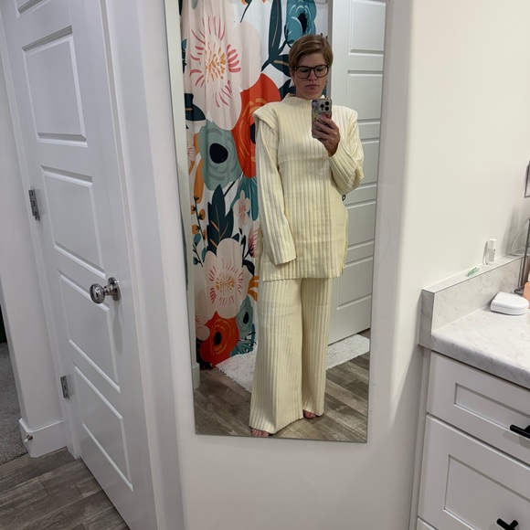 Dressed in LALA Luxe Ribbed Sweater set in Ivory - Picture 6 of 6